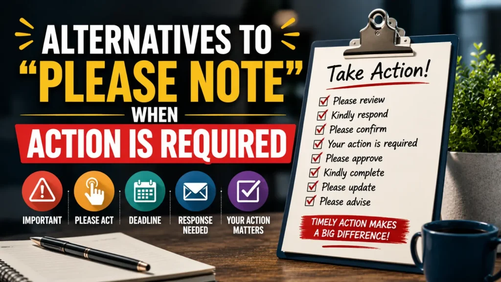 Alternatives to “Please Note” When Action Is Required