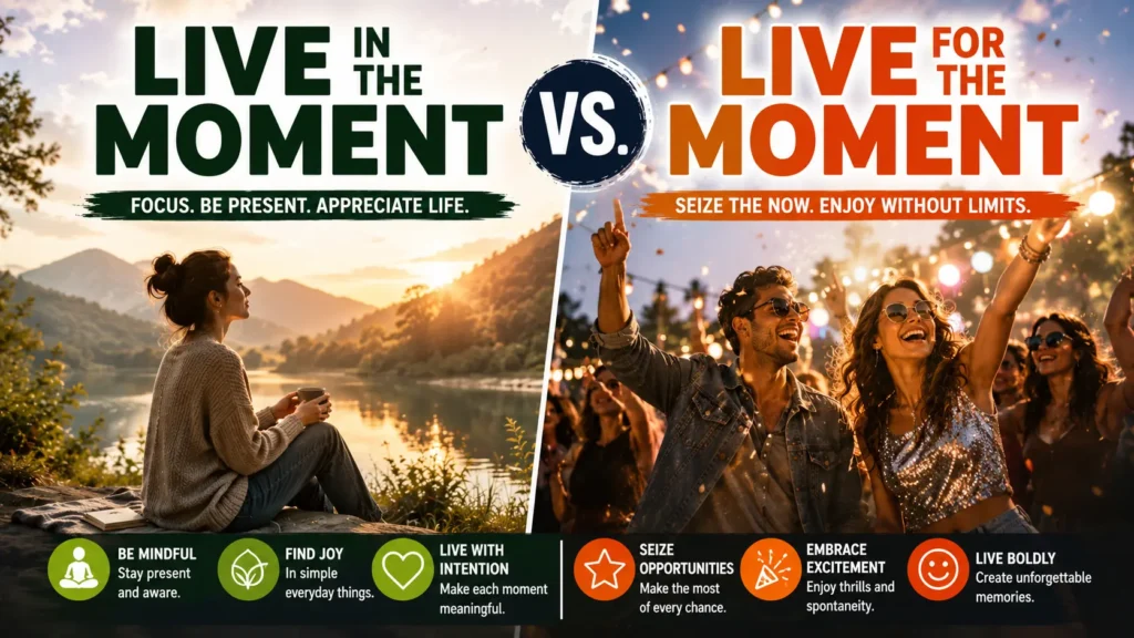 “Live in the Moment” vs. “Live for the Moment”