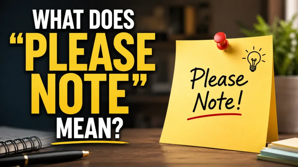 What Does “Please Note” Mean?