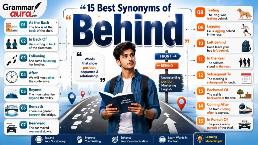 Best Synonyms of “Behind”