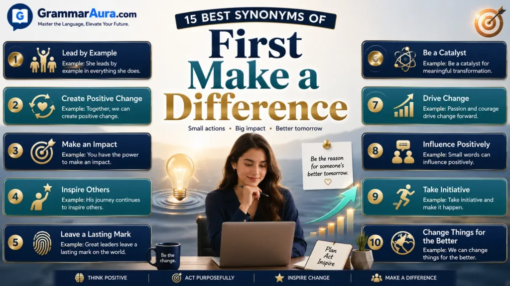 Best Synonyms of “First Make a Difference” (With Examples)