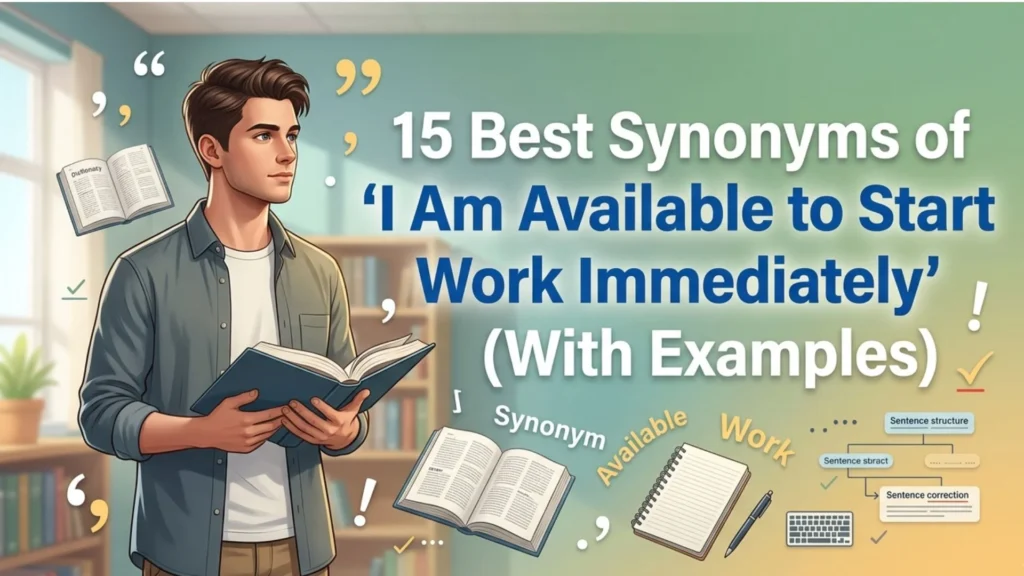 Best Synonyms of ‘I Am Available to Start Work Immediately’