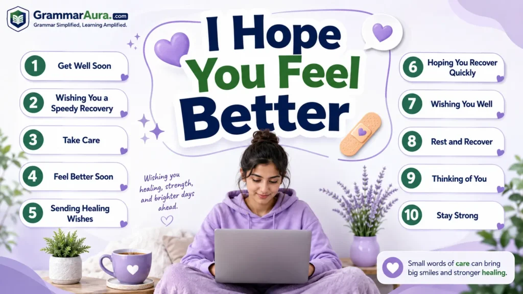 Best Synonyms of “I Hope You Feel Better” (With Examples)