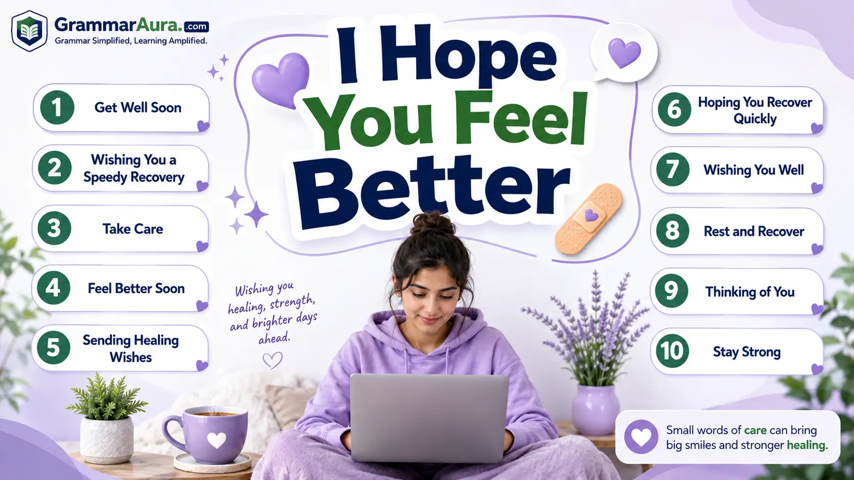 Best Synonyms of “I Hope You Feel Better” (With Examples)