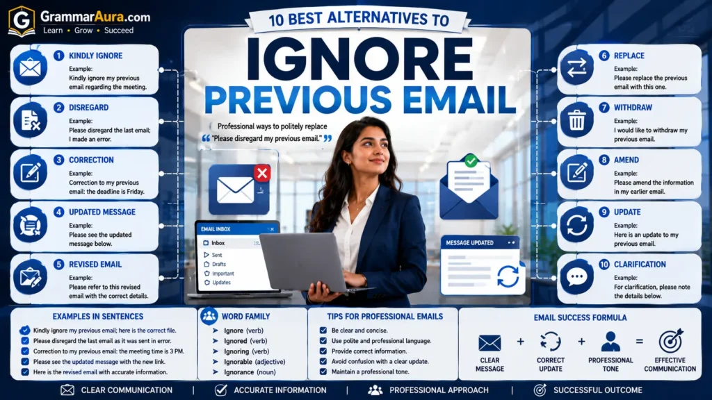 Best Synonyms of ‘Please Disregard My Previous Email’