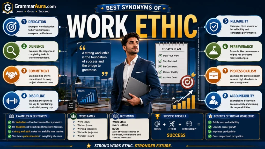 Best Synonyms of ‘Strong Work Ethic’