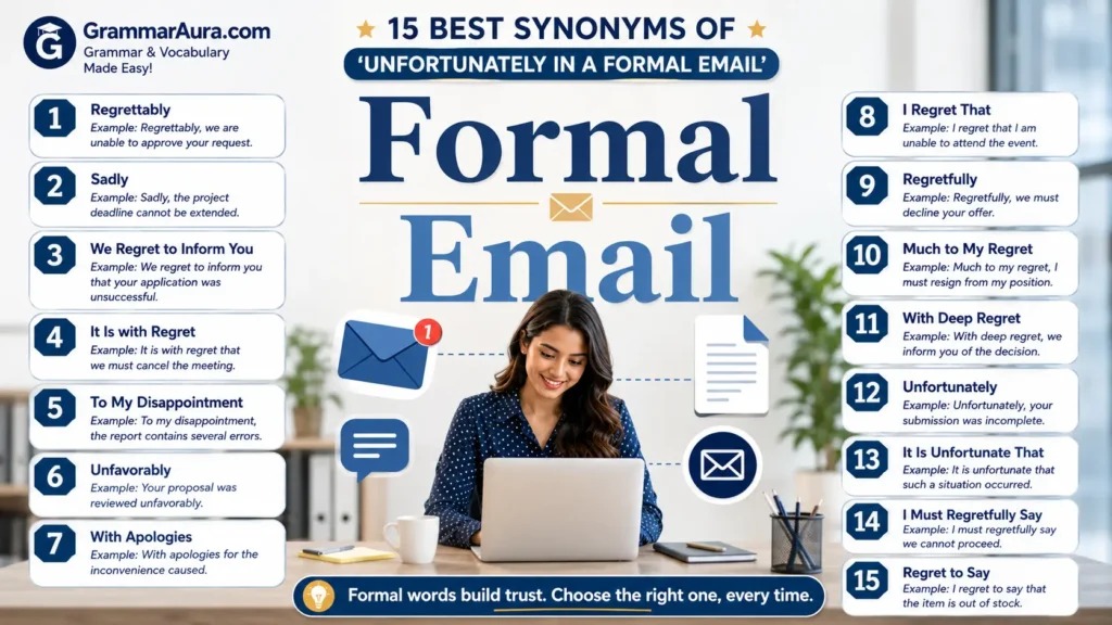 Best Synonyms of ‘Unfortunately in a Formal Email’