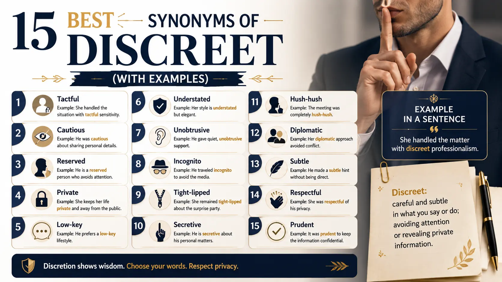 Best Synonyms of “Discreet”