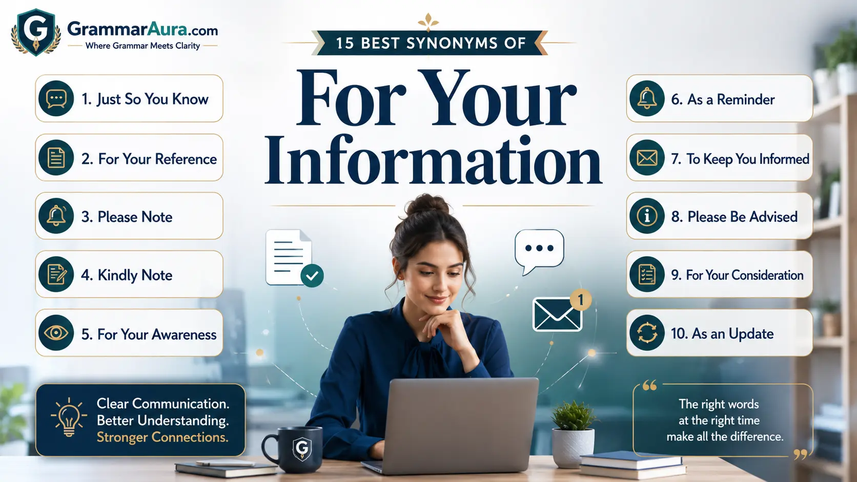 Best Synonyms of “For Your Information”