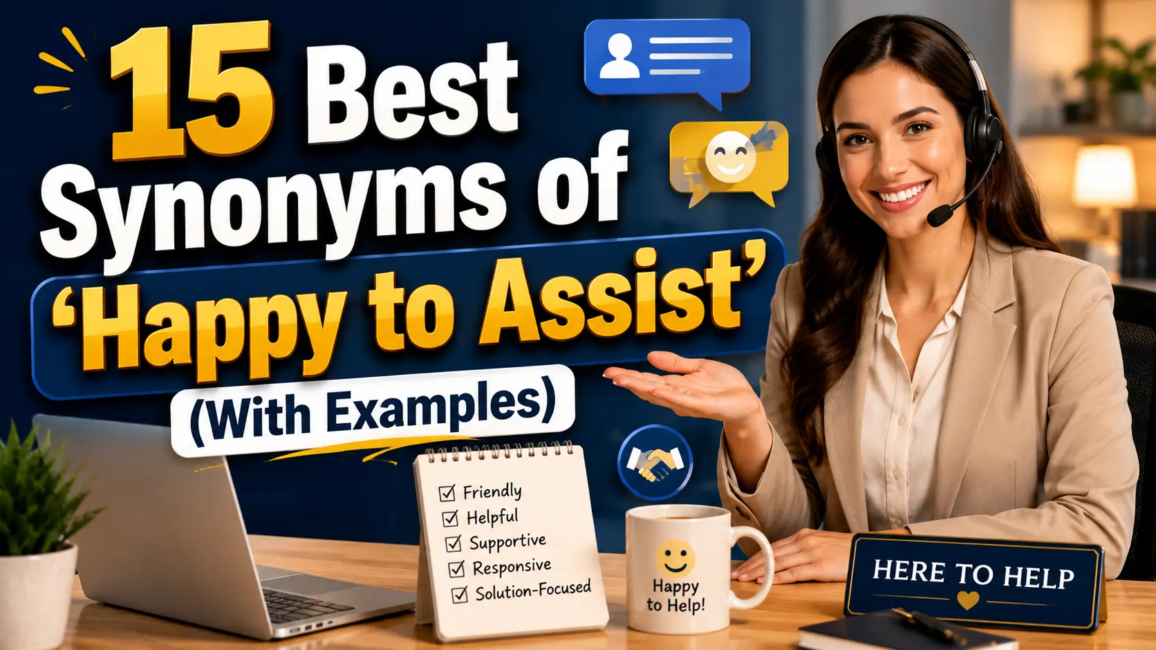 Best Synonyms of ‘Happy to Assist’