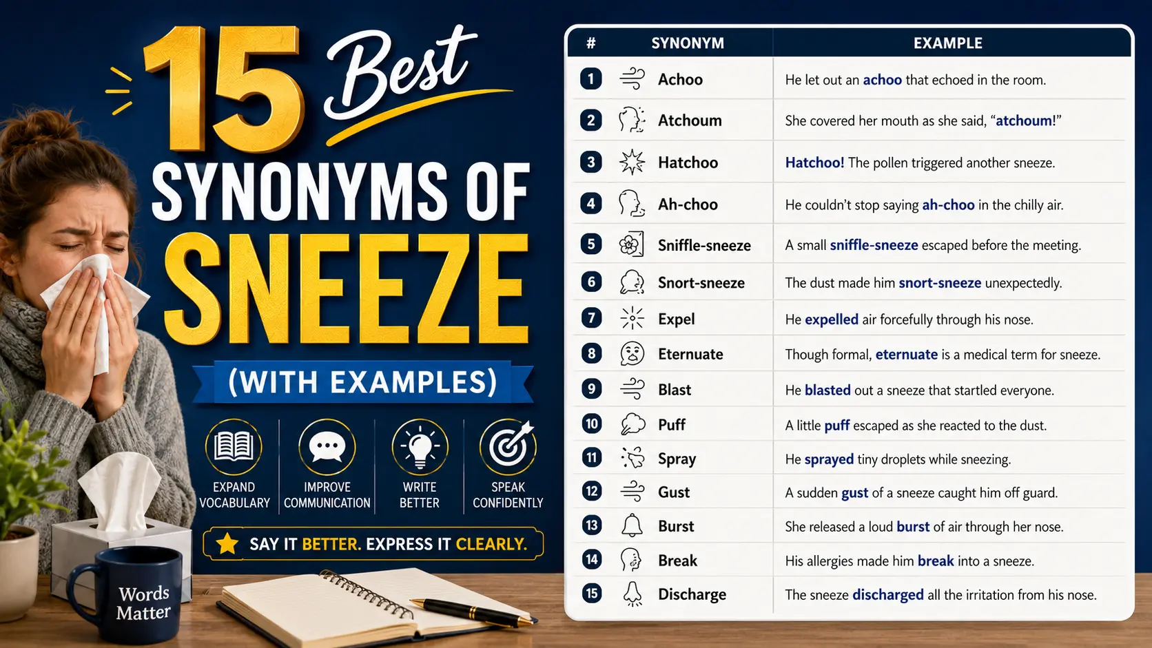 Best Synonyms of ‘Sneeze’