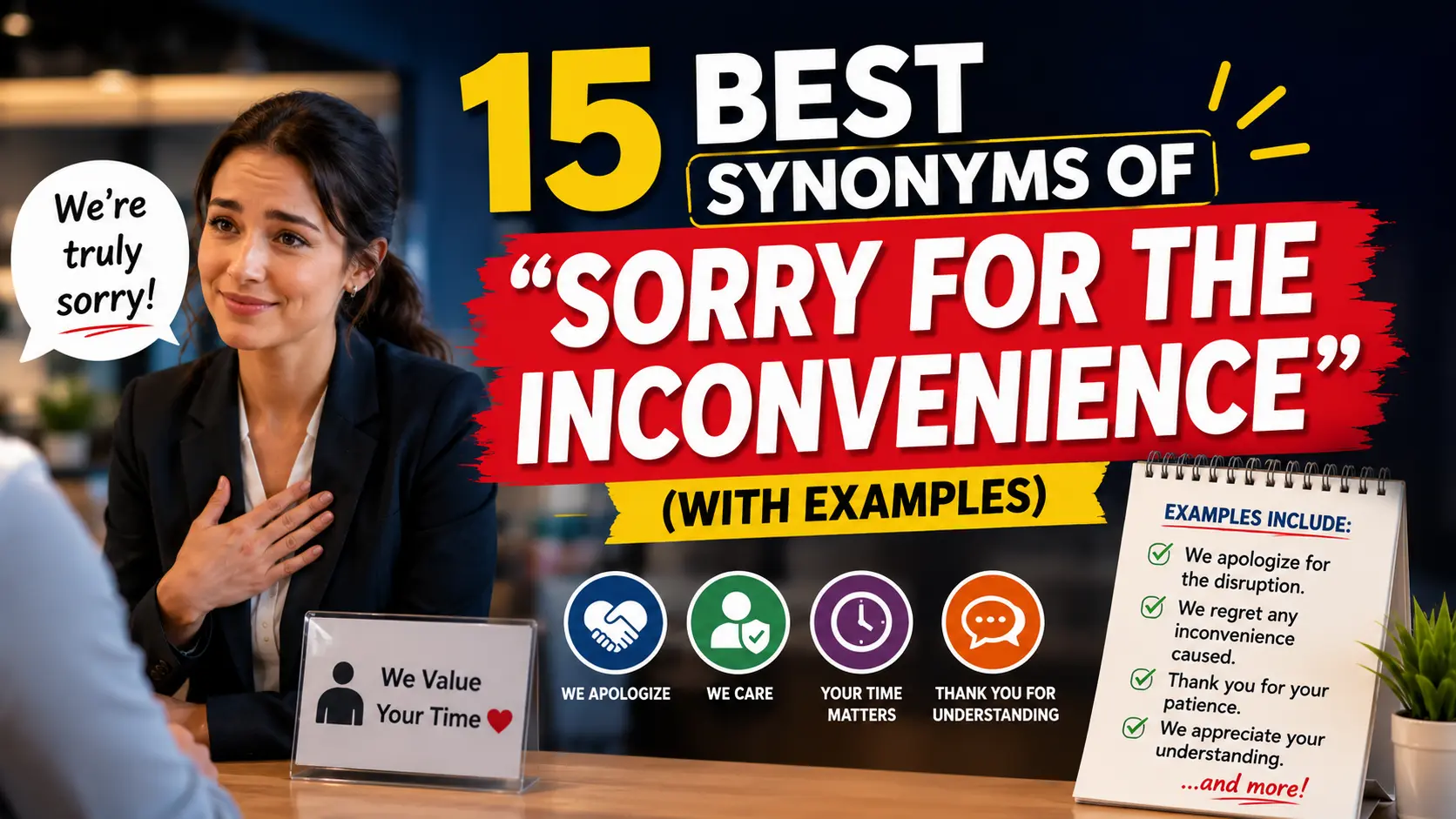 Best Synonyms of “Sorry for the Inconvenience”