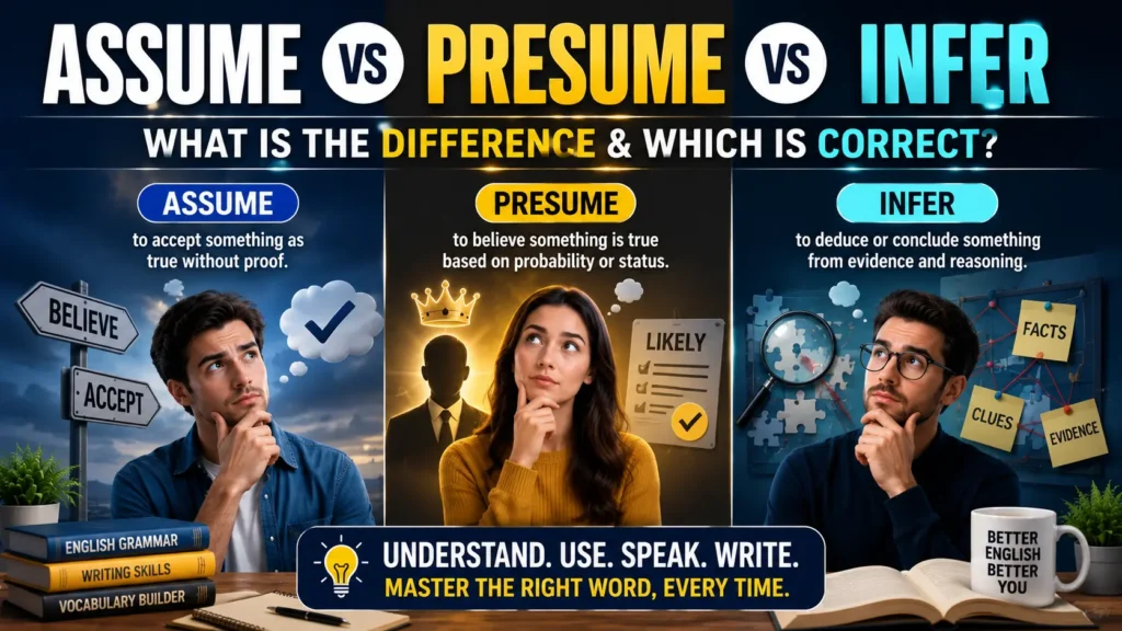 Assume Vs Presume Vs Infer: What is the Difference & Which is Correct?