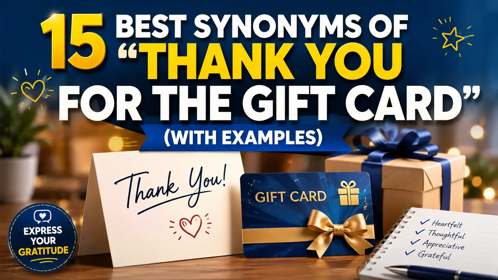 Best Synonyms of “Thank You for the Gift Card”