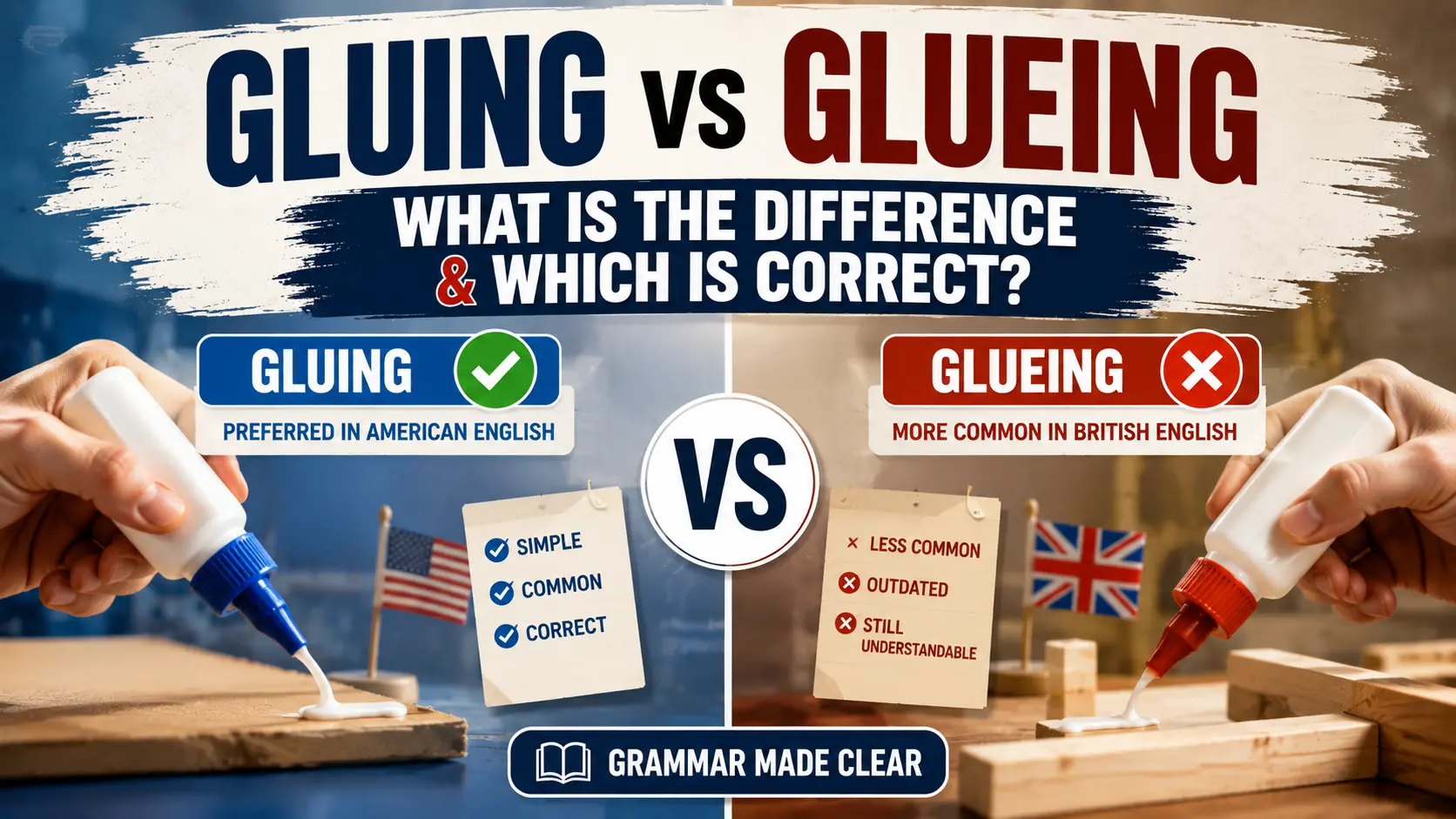 Gluing Vs Glueing: What Is the Difference & Which Is Correct?