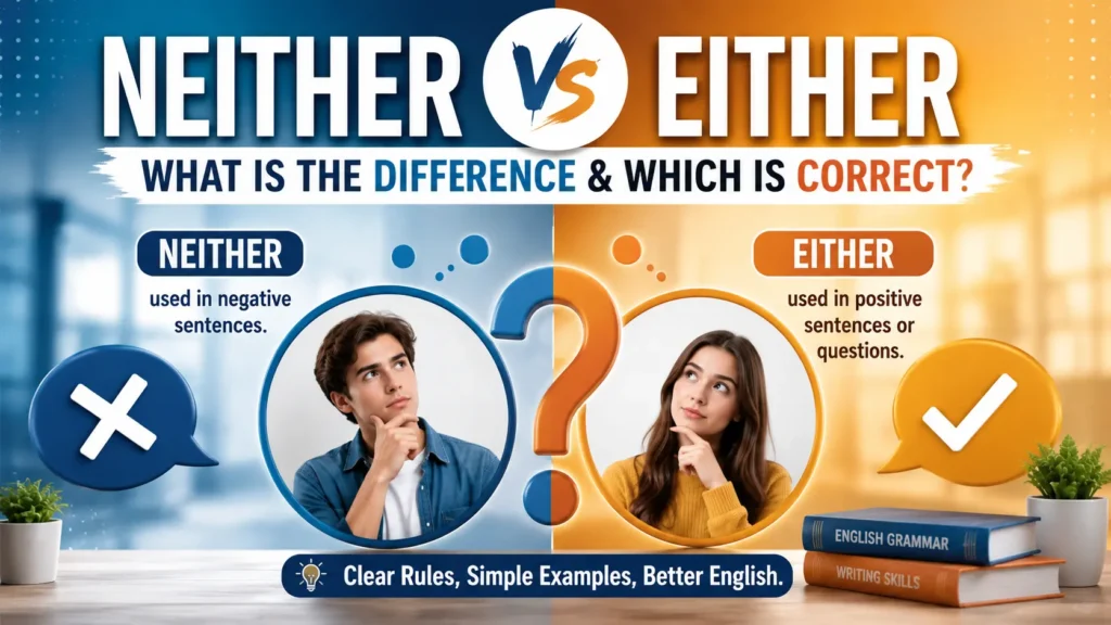 Neither Vs Either: What Is the Difference & Which Is Correct?