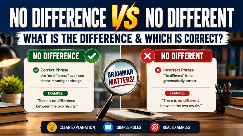 No Difference Vs No Different: What Is the Difference & Which Is Correct?