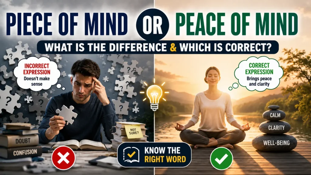 Piece of Mind or Peace of Mind: What Is the Difference & Which Is Correct?