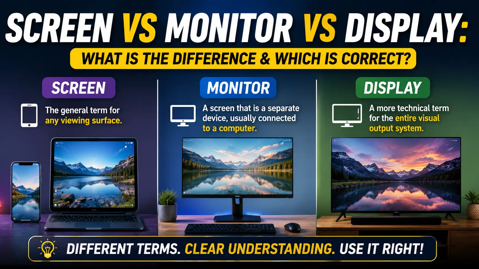 Screen Vs Monitor Vs Display: What Is the Difference & Which Is Correct?