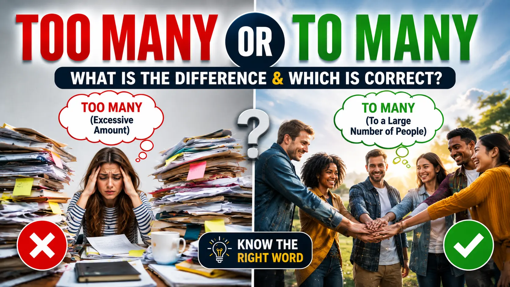 Too Many or To Many: What Is the Difference & Which Is Correct?